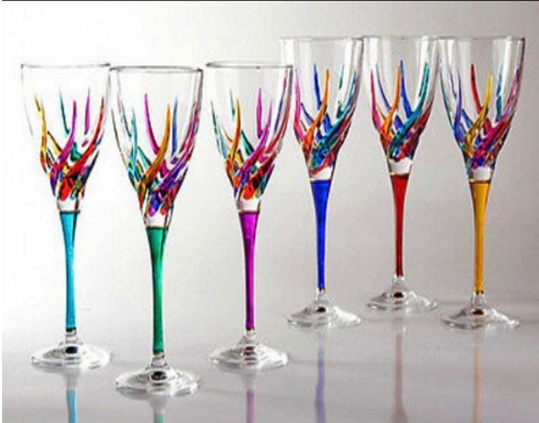 Exclusive Design Italian Crystal Wine Glasses